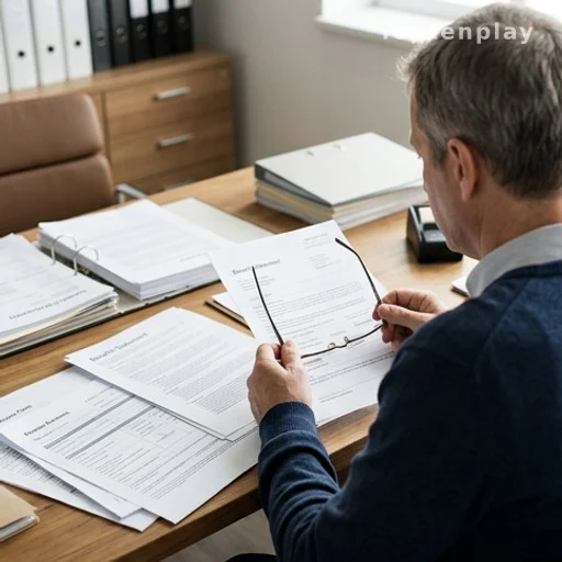 Personne consultant des documents administratifs sur sa retraite