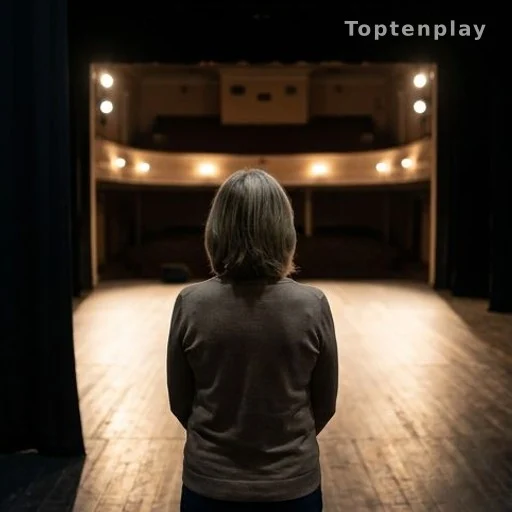 Artiste de dos dans les coulisses d'un théâtre, pension de retraite incertaine