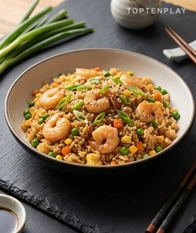 Riz Frit aux Crevettes en 30 Minutes