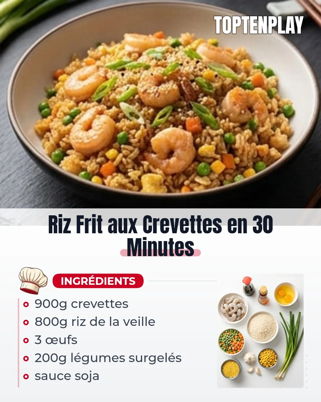 Riz Frit aux Crevettes en 30 Minutes