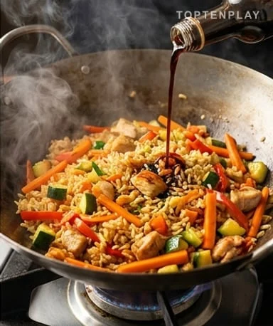 L'assemblage final : laisser le riz tranquille pour qu'il soit parfait