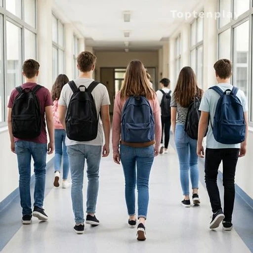 Adolescents dans un couloir de collège, population cible du rattrapage vaccinal