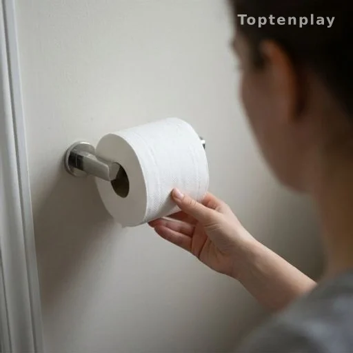 Main ajustant un rouleau de papier toilette, geste révélateur de personnalité