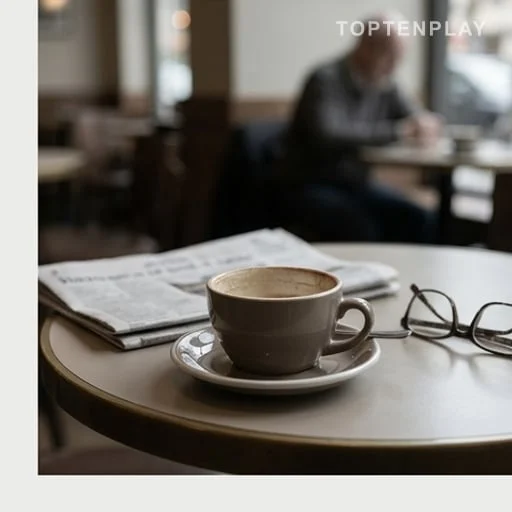 Verre posé sur une table, évocation prudente
