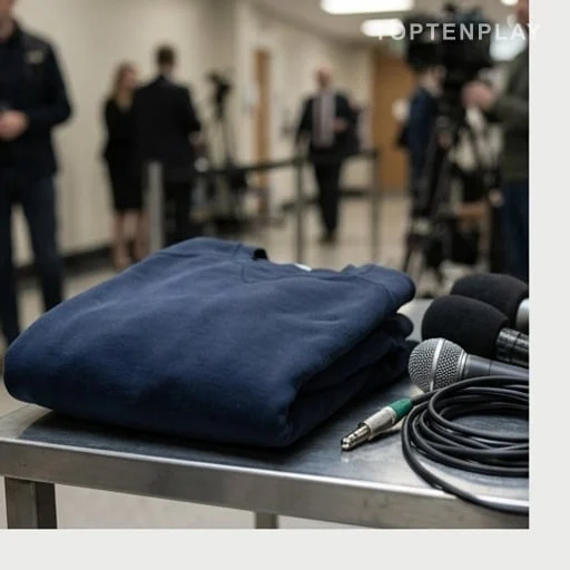 Sweat-shirt et micros dans un cadre de justice