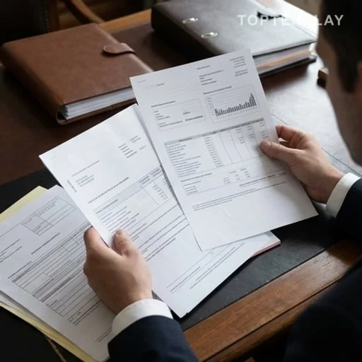 Dossier de justice avec relevés bancaires