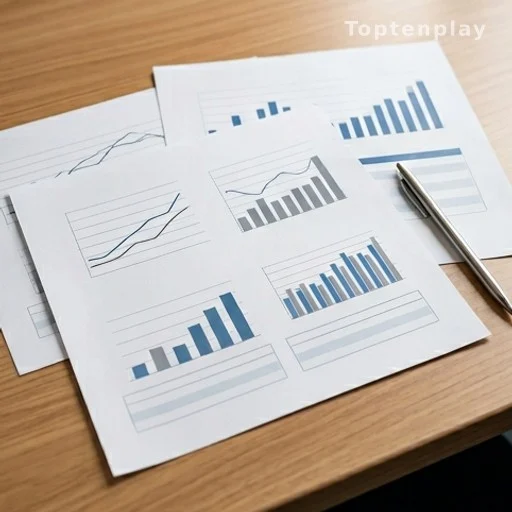 Graphiques d'audience radio imprimés sur un bureau avec un stylo