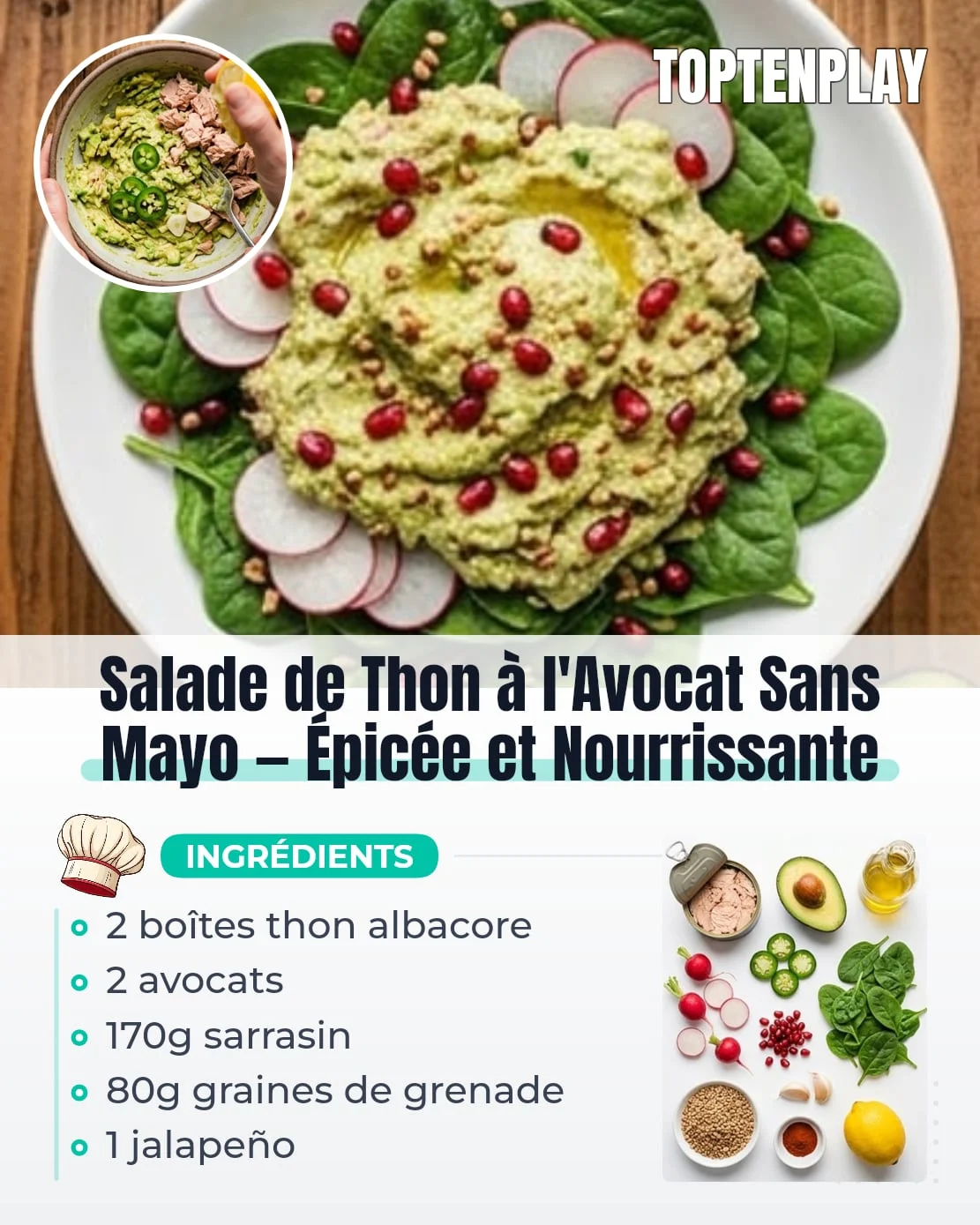 Salade de Thon à l&rsquo;Avocat Sans Mayo — Épicée et Nourrissante