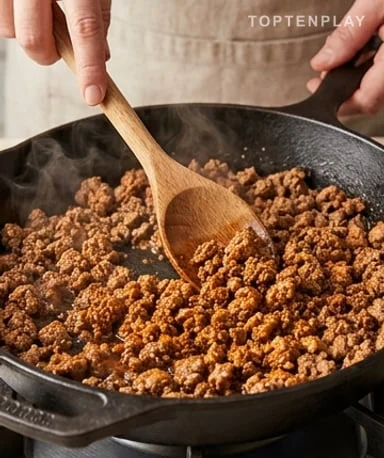 Faites dorer le bœuf à feu vif dès le départ