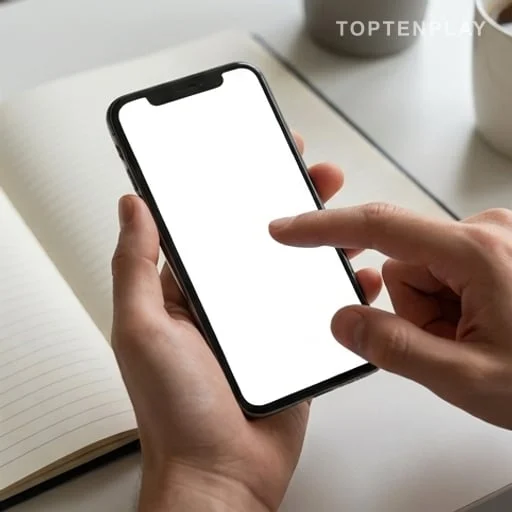 Main réglant l'application SMS et la sécurité mobile