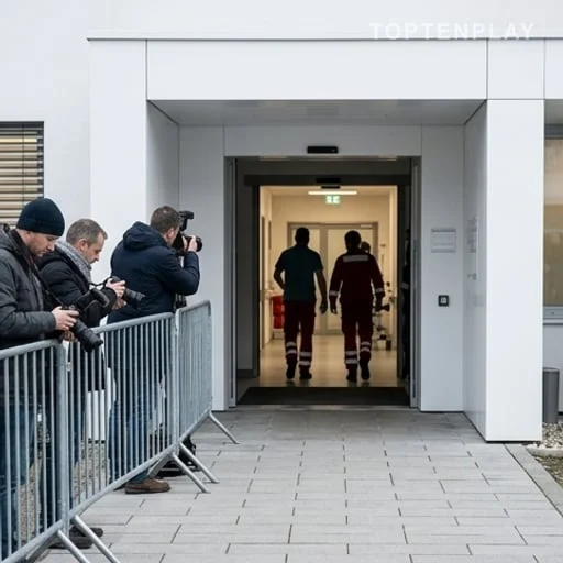 Journalistes devant un hôpital après une rumeur