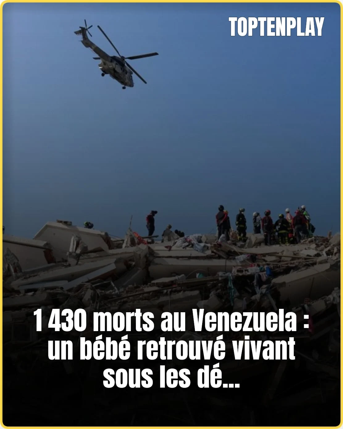 Séismes au Venezuela : un bébé sauvé, 1 430 morts