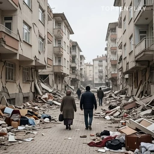 Rue résidentielle détruite et risque pour l’assurance habitation