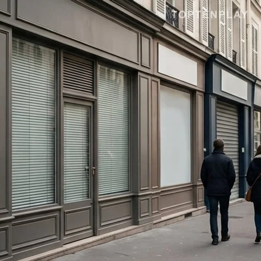 Agences immobilières fermées dans une rue