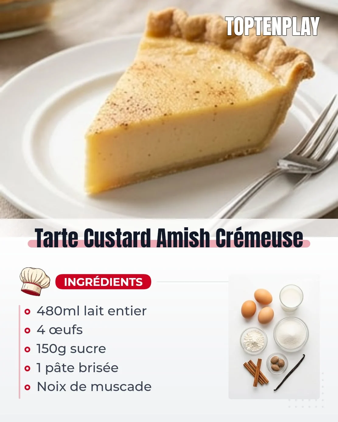 Tarte Custard Amish Crémeuse