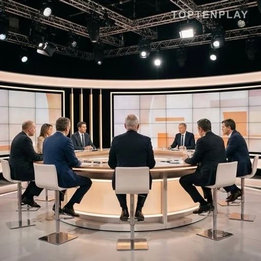 Plateau télé anonyme pendant un talk-show en direct