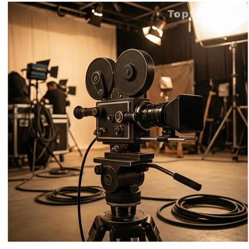 Caméra de cinéma sur un plateau de tournage, évoquant la filmographie de Tchéky Karyo