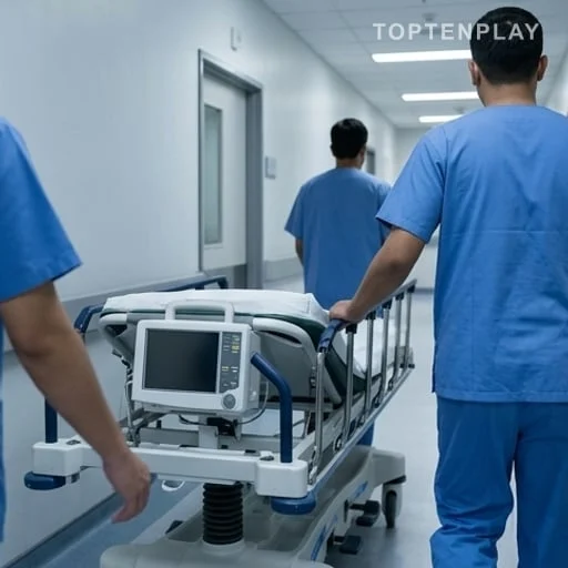 Couloir d’hôpital après une urgence de santé