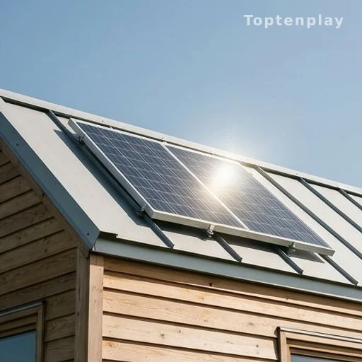 Panneau solaire sur le toit d'une tiny house pour réduire les factures énergie