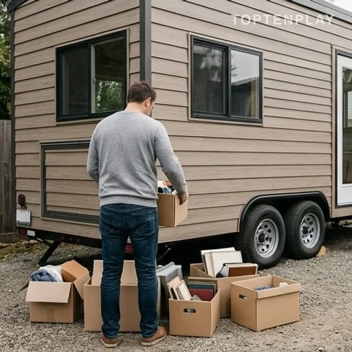 Tri d’objets avant un déménagement en tiny house