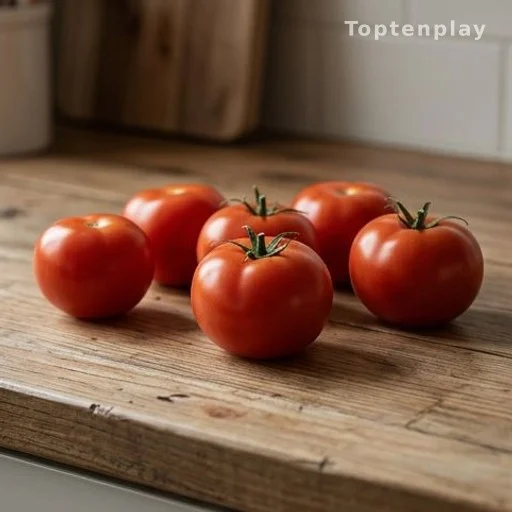 Tomates entières posées sur un plan de travail à température ambiante