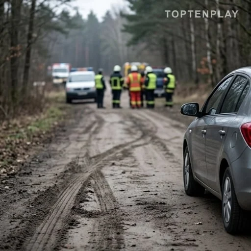 Traces de pneus près d’une voiture après collision
