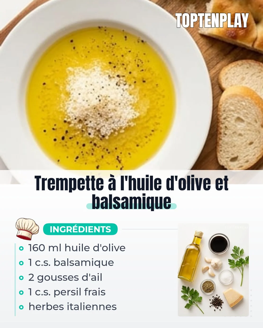 Trempette à l&rsquo;huile d&rsquo;olive et balsamique