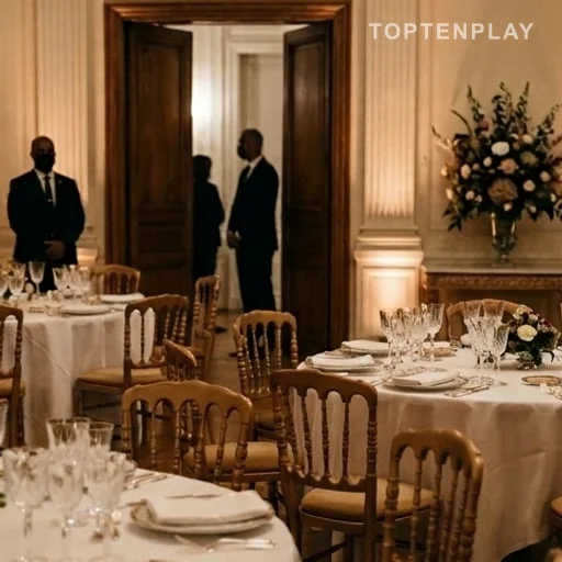 Salle de réception officielle après un dîner coûteux