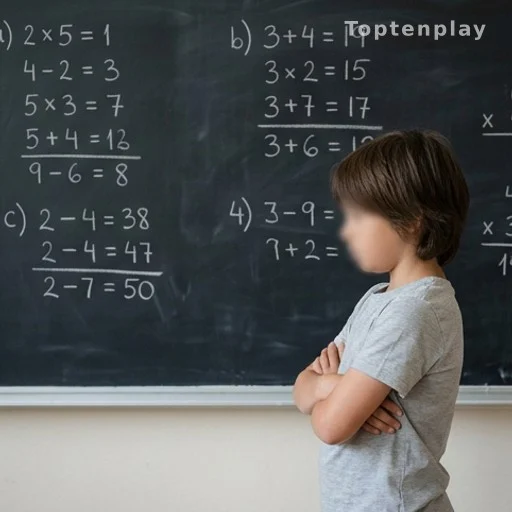 Enfant hésitant devant un tableau scolaire difficile, refus des défis
