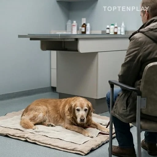 Chien âgé dans une salle vétérinaire