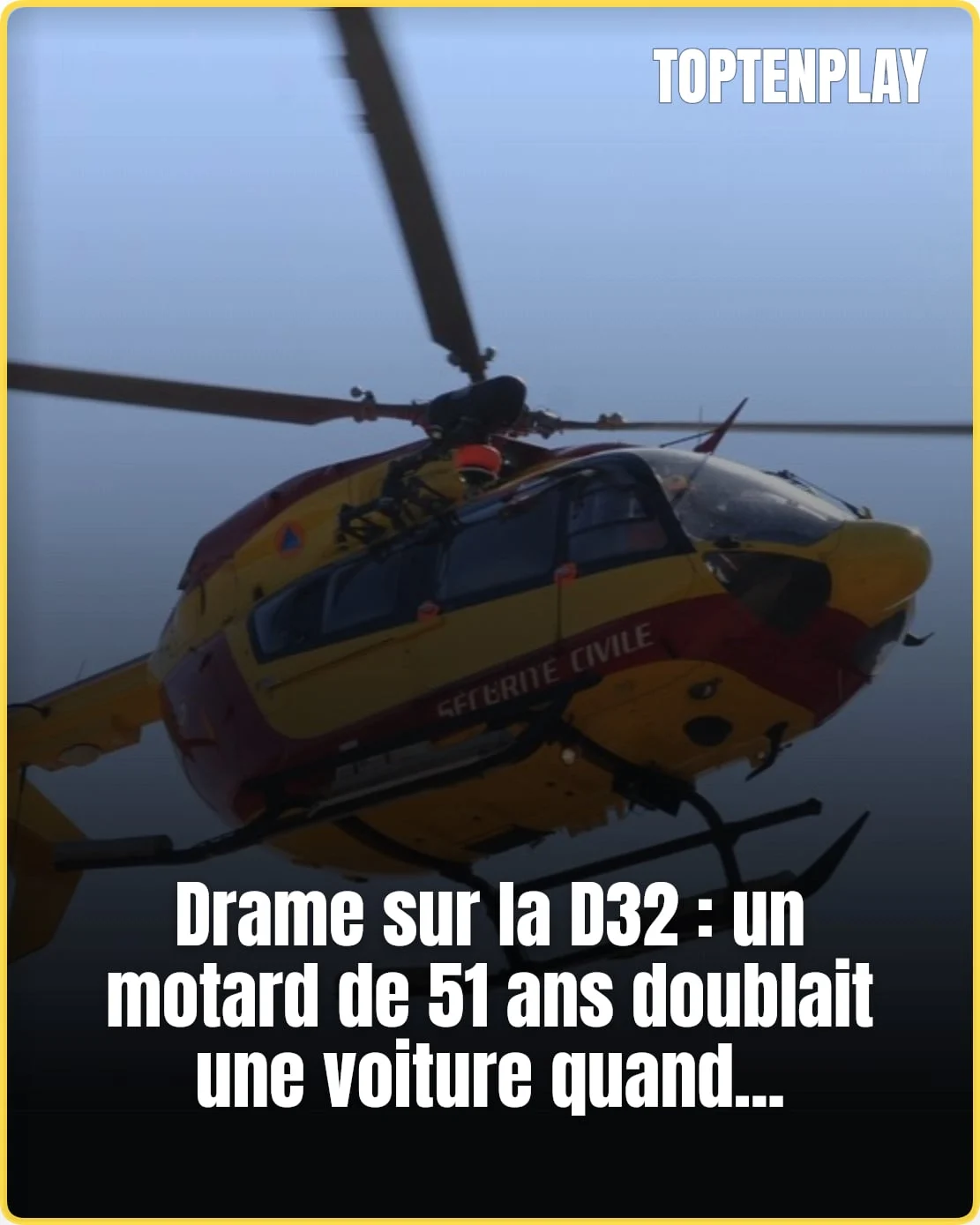Un motard de 51 ans héliporté après un choc frontal