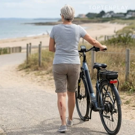 Égratignure à la jambe avant une baignade