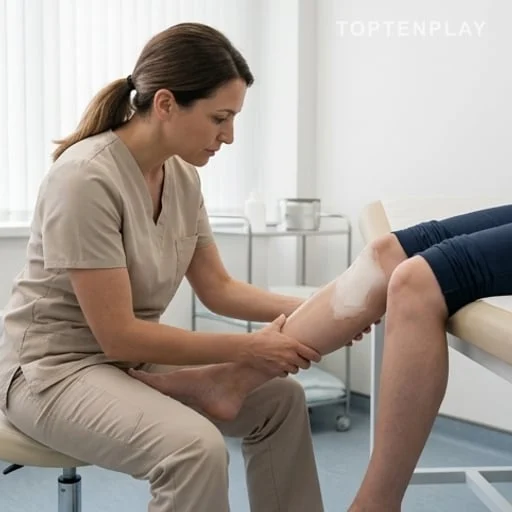 Consultation médicale pour une jambe infectée