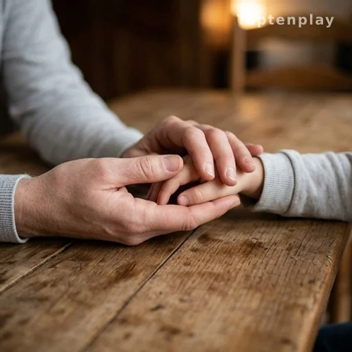 Mains d'adultes tenant la main d'un enfant, solidarité pour une fillette orpheline