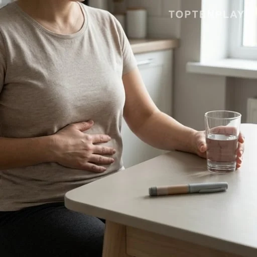 Patiente anonyme avec douleurs abdominales et traitement