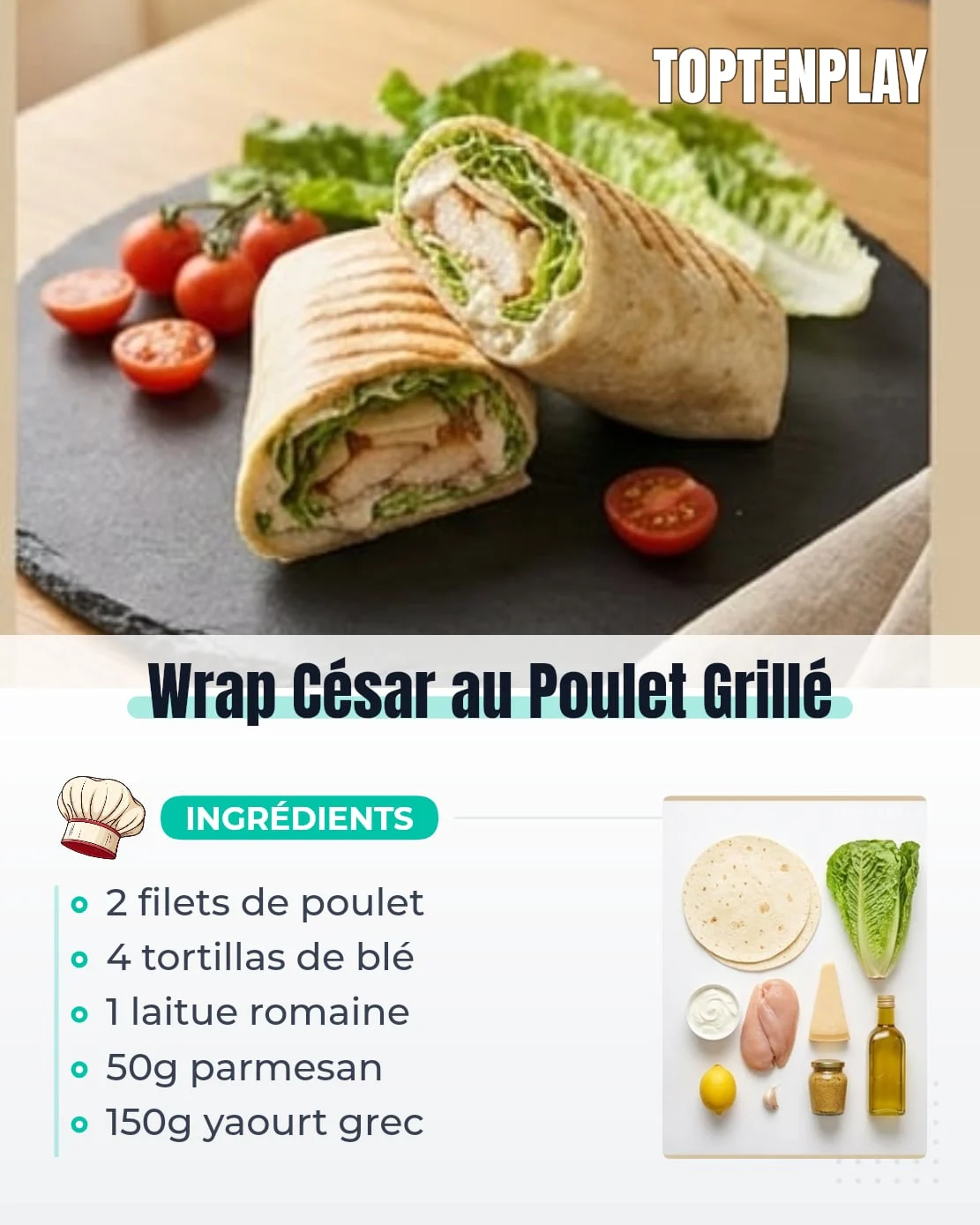 Wrap César au Poulet Grillé