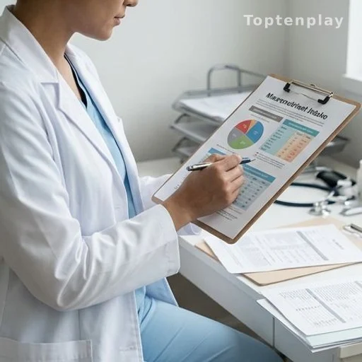 Professionnel de santé consultant un bilan nutritionnel lié aux troubles alimentaires