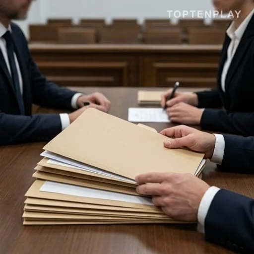 Dossier judiciaire examiné avant une audience pénale