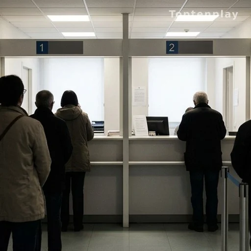 Guichets d'organismes sociaux illustrant le contrôle des allocations CAF et France Travail