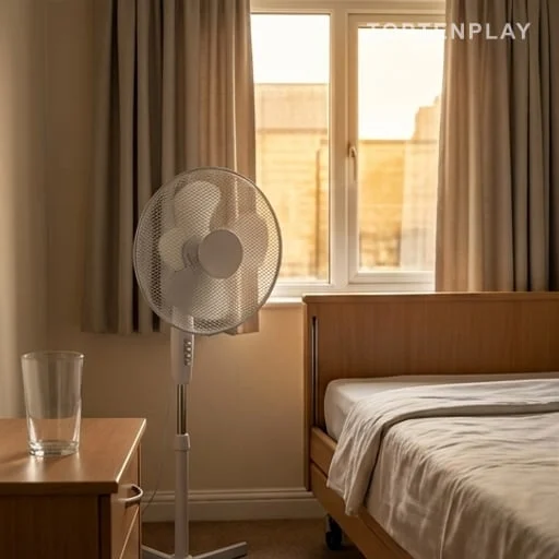 Ventilateur dans une chambre d’EHPAD surchauffée