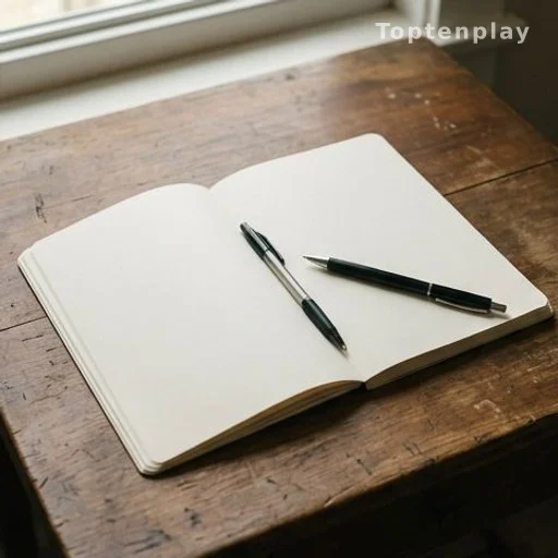Carnet vide ouvert sur un bureau, symbolisant l'absence de contenu source