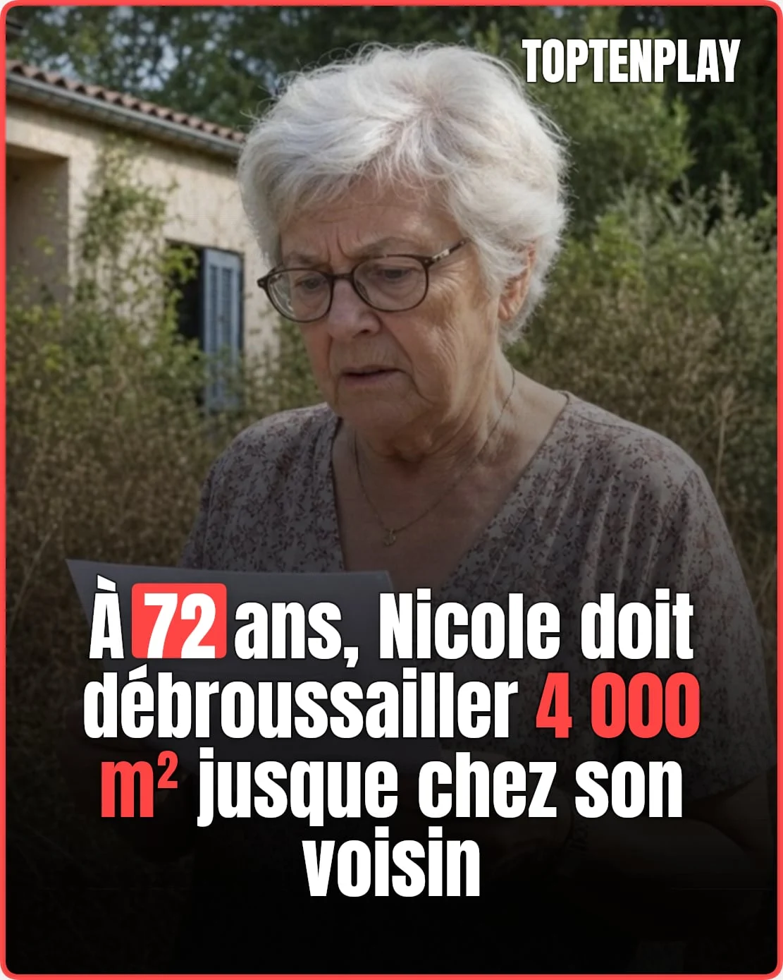 À 72 ans, Nicole doit débroussailler 4 000 m² chez son voisin