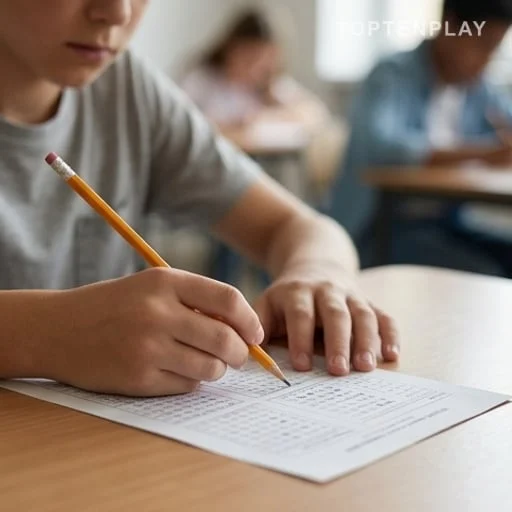 Copie d’examen et crayons pour soutien scolaire