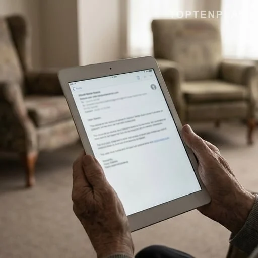 Avertissement sur tablette dans une maison de retraite