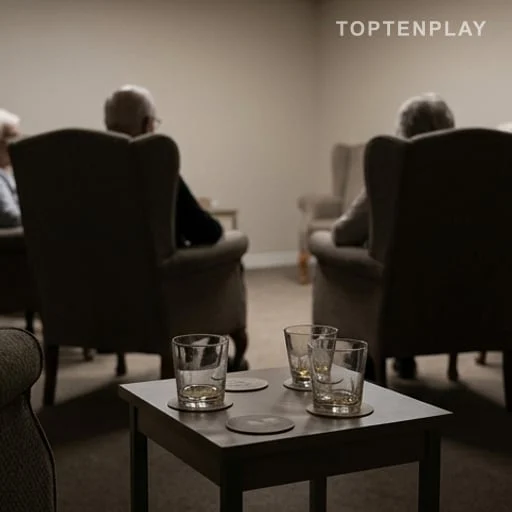 Verres et fauteuils après une soirée en résidence
