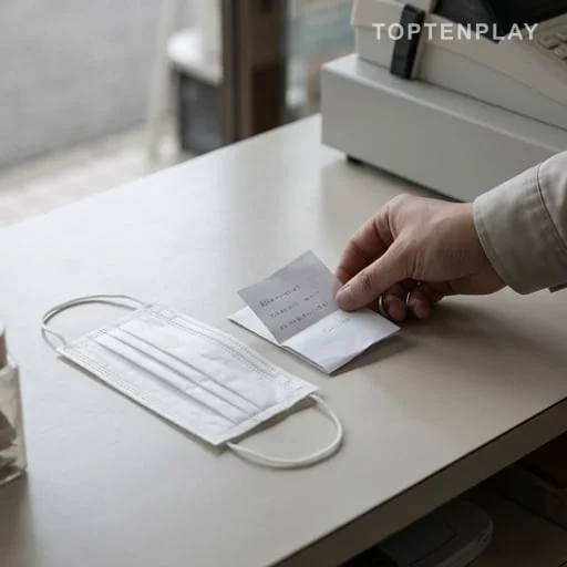 Papier de détresse sur comptoir, scène de sécurité