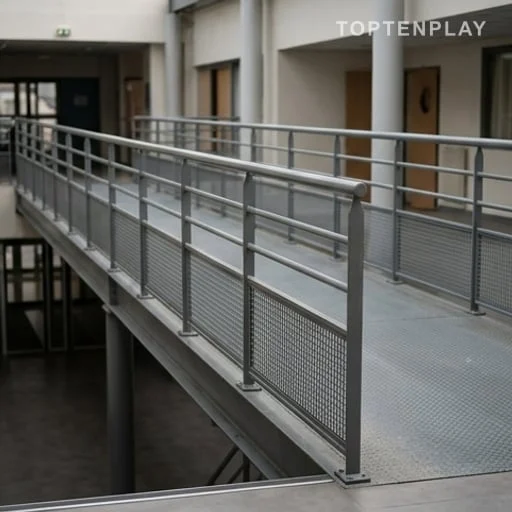 Passerelle intérieure et garde-corps examinés pour la sécurité