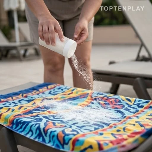 Serviette piégée au poil à gratter sans visage identifiable