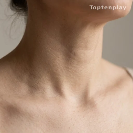 Zone du cou présentant une texture cutanée, illustration soin de la peau