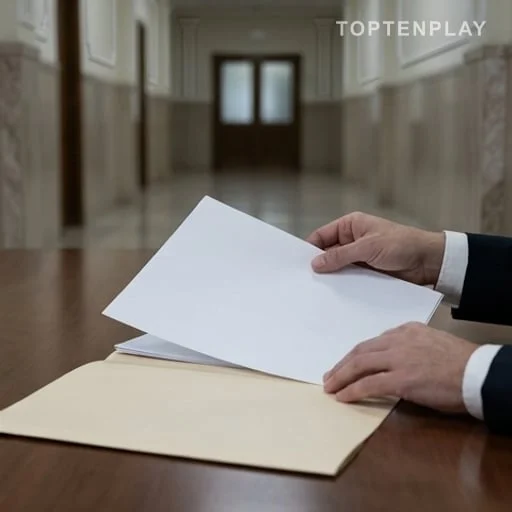 Mains déposant une plainte dans un dossier d’avocat